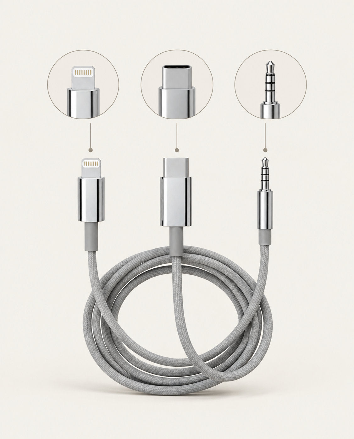 Lightning, USB-C and 3.5 mm connector options
