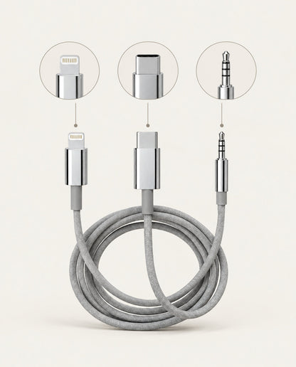 Lightning, USB-C and 3.5 mm connector options